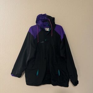 Vintage Columbia Winter Jacket Purple and Black with Teal liner
